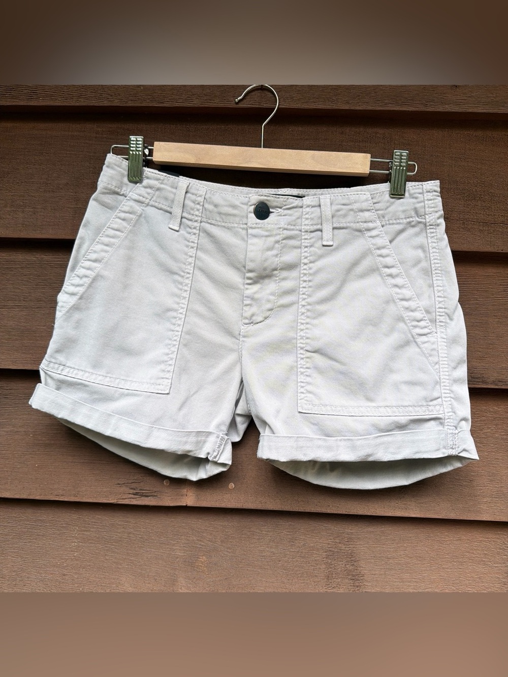 Vince Stone Wash Tan Patch Shorts Size 24